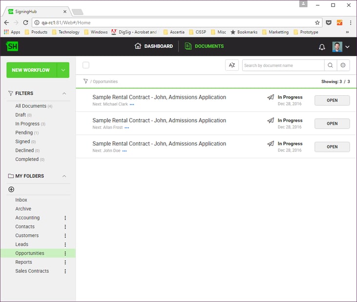 SigningHub more Filters, Folders, Integrations and Optimizations